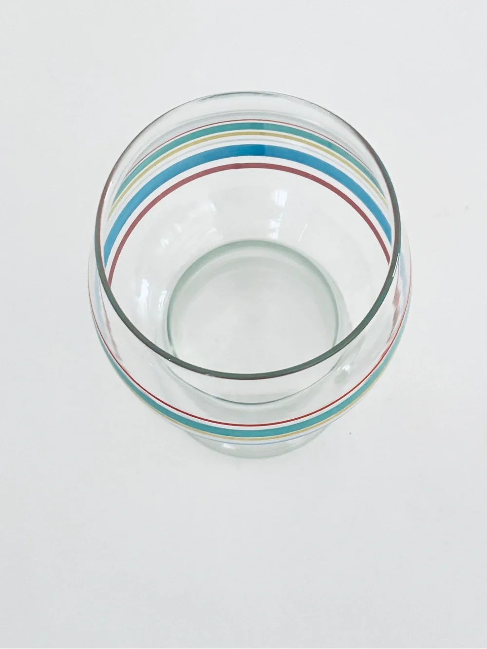 Vintage Fiesta Glass Floating Pillar Holder Hurricane Lamp Striped Original Box